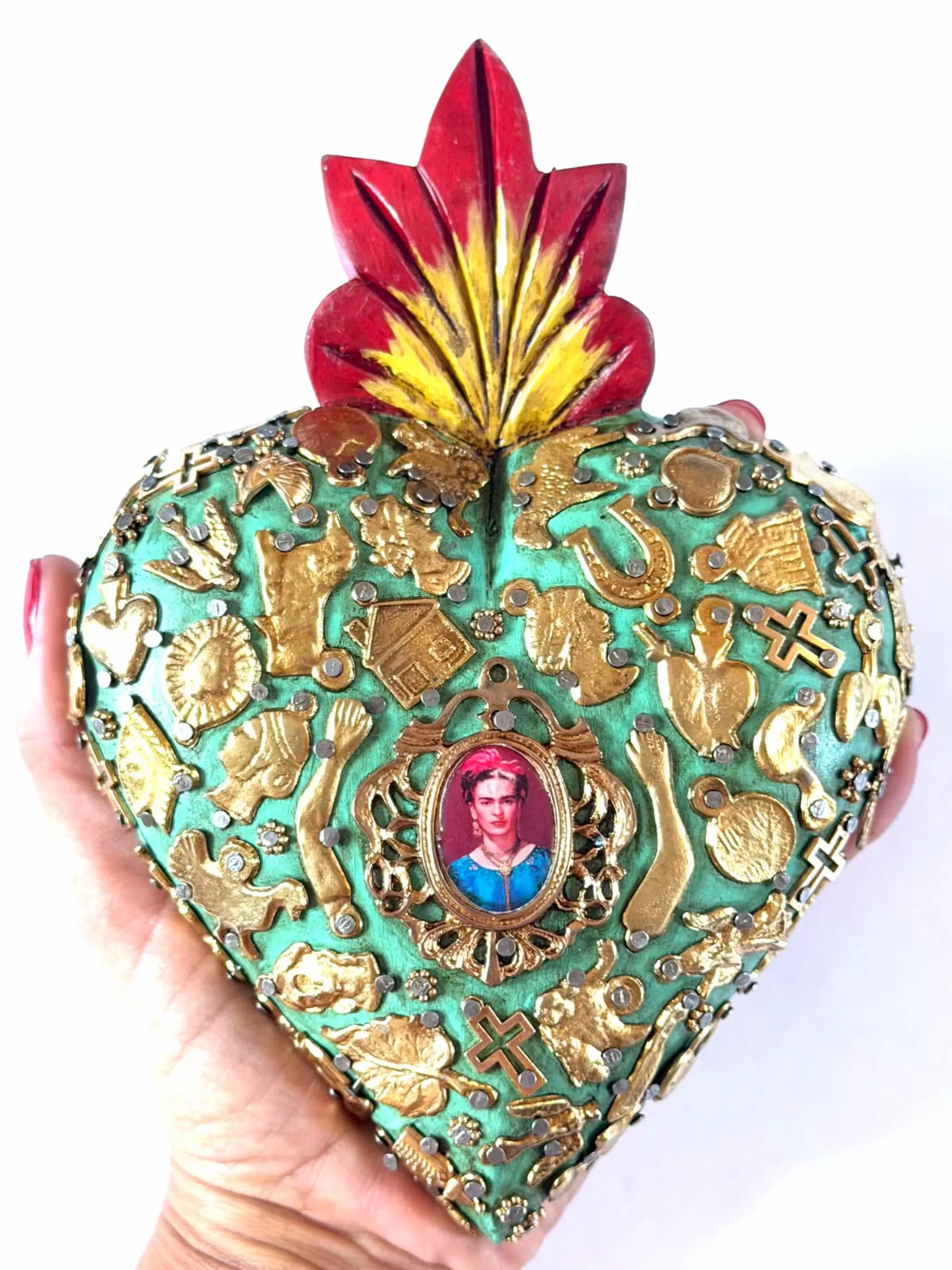 XL Frida Kahlo Milagritos Medalla 5.5"x 7.5"