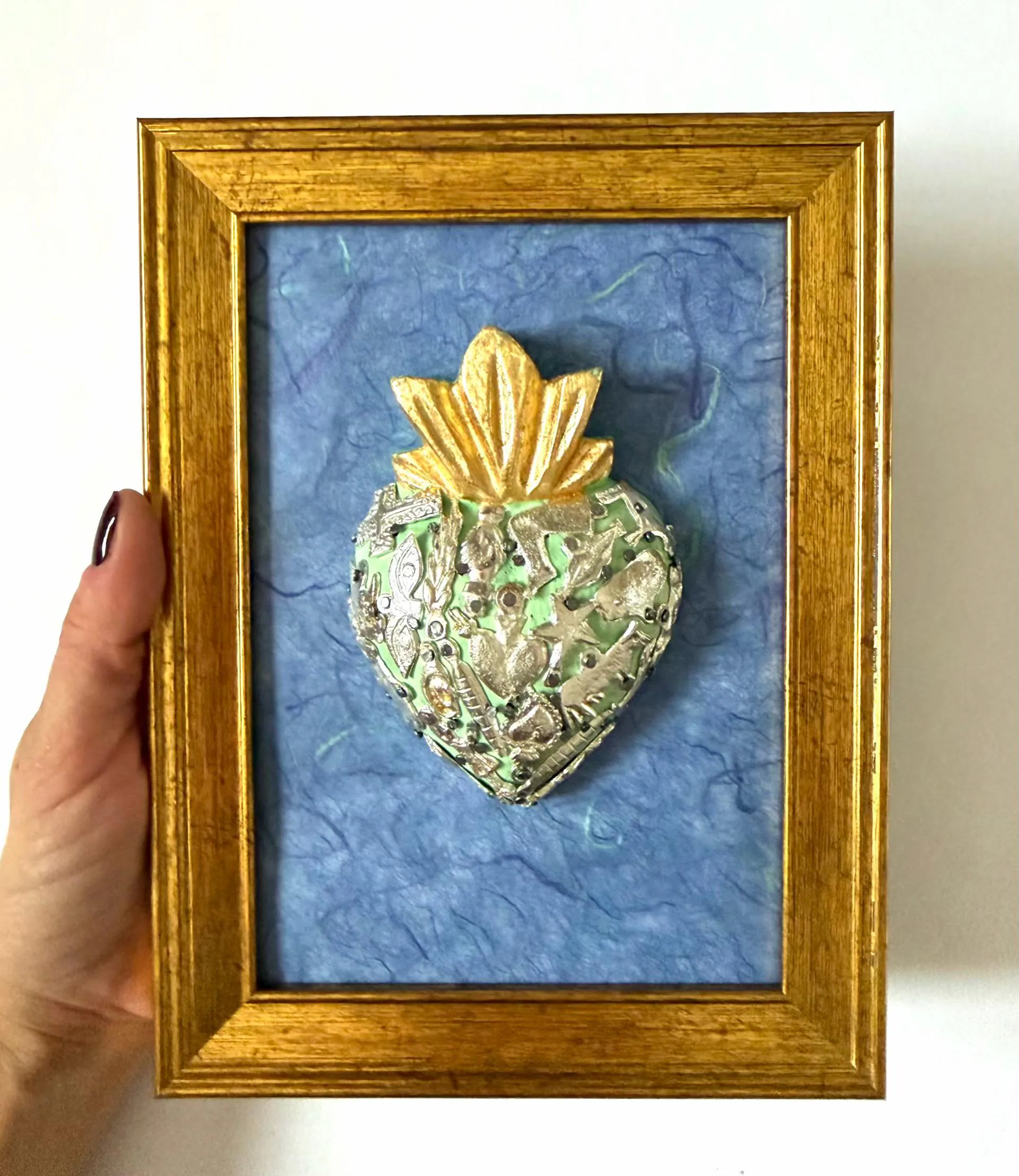 Framed Milagritos Gold Vintage 6.25"x 8.25"