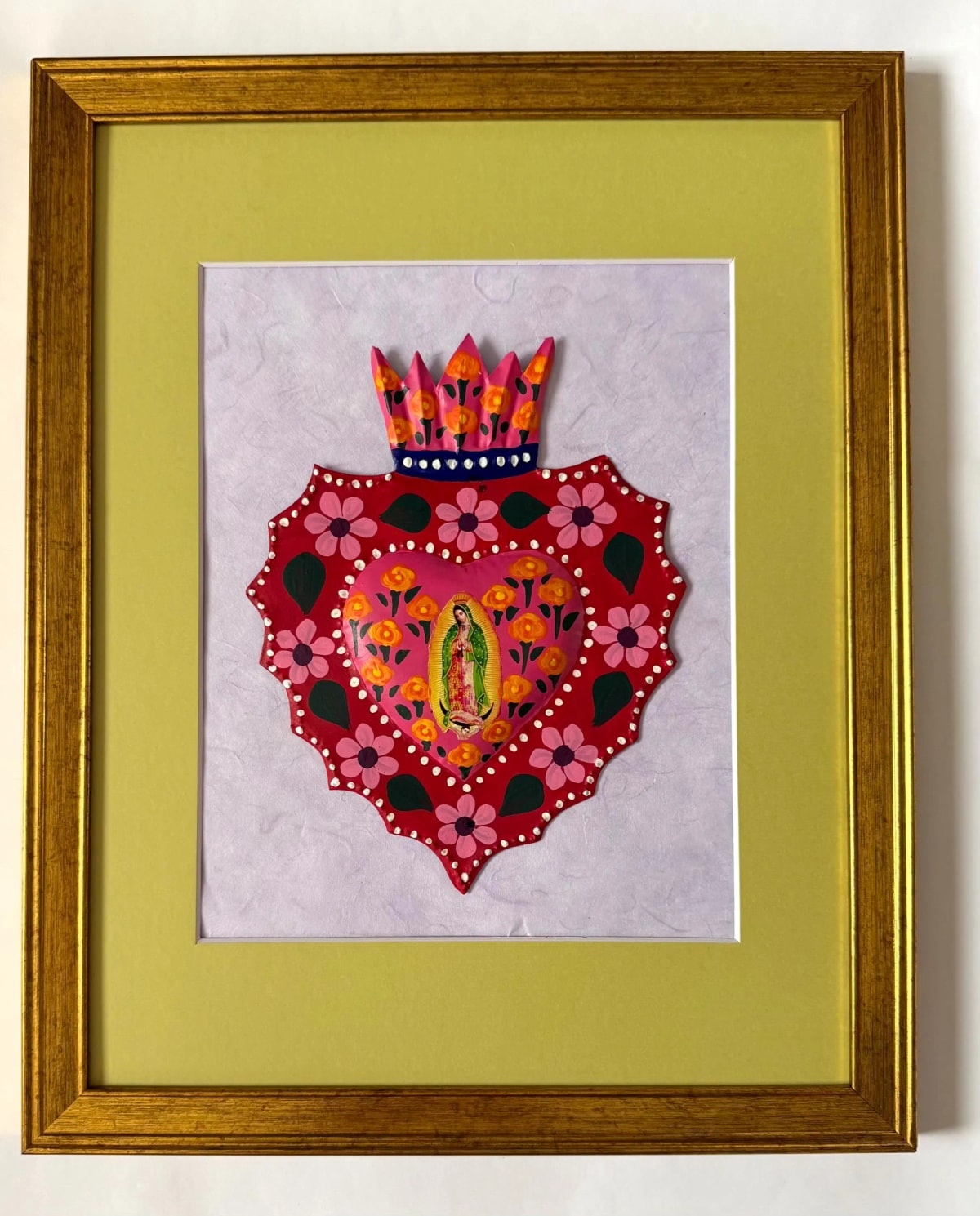 Framed Guadalupe Decorada Mate 12.25"x 15.25"