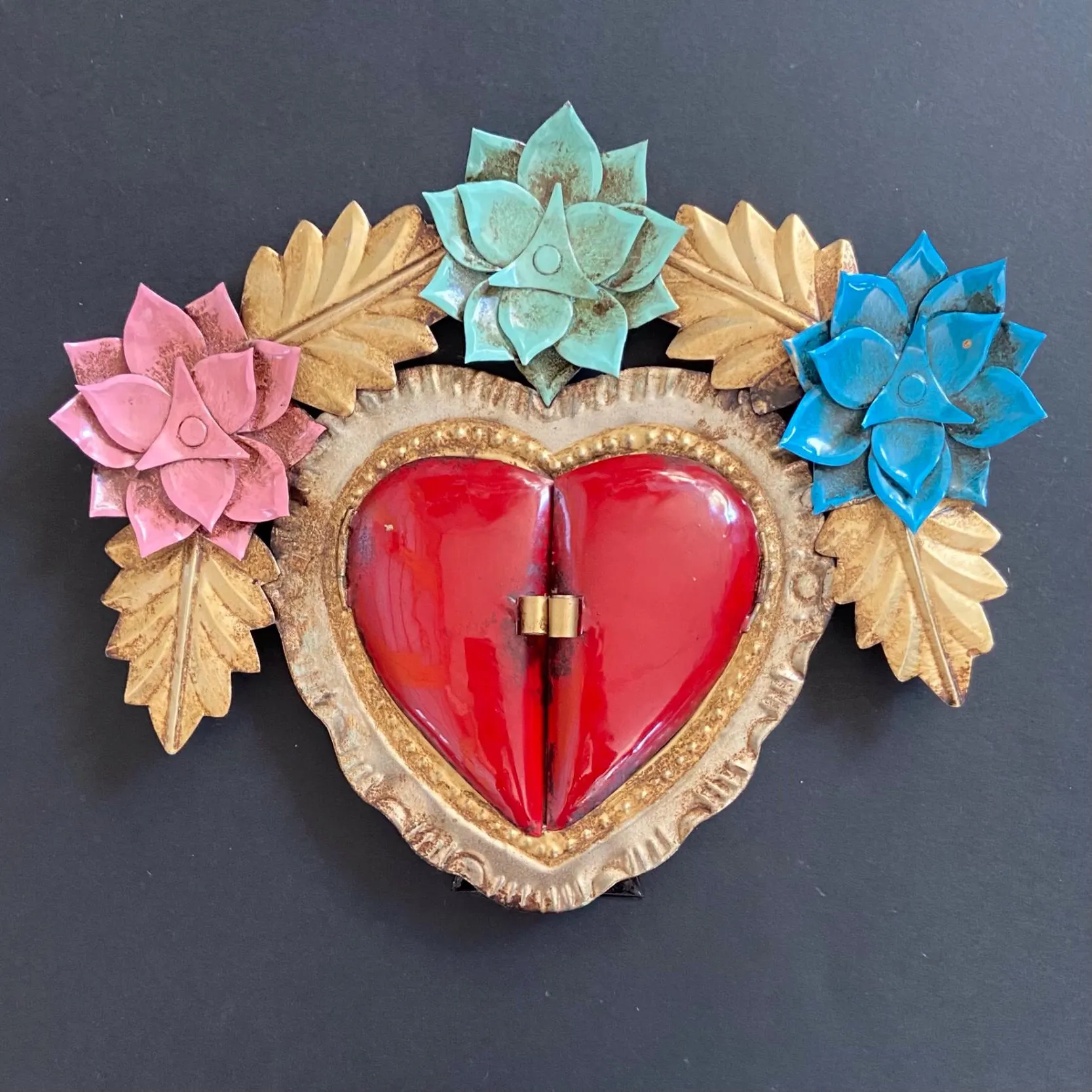 Portarretrato Espejo Tres Flores 9.5"(long)
