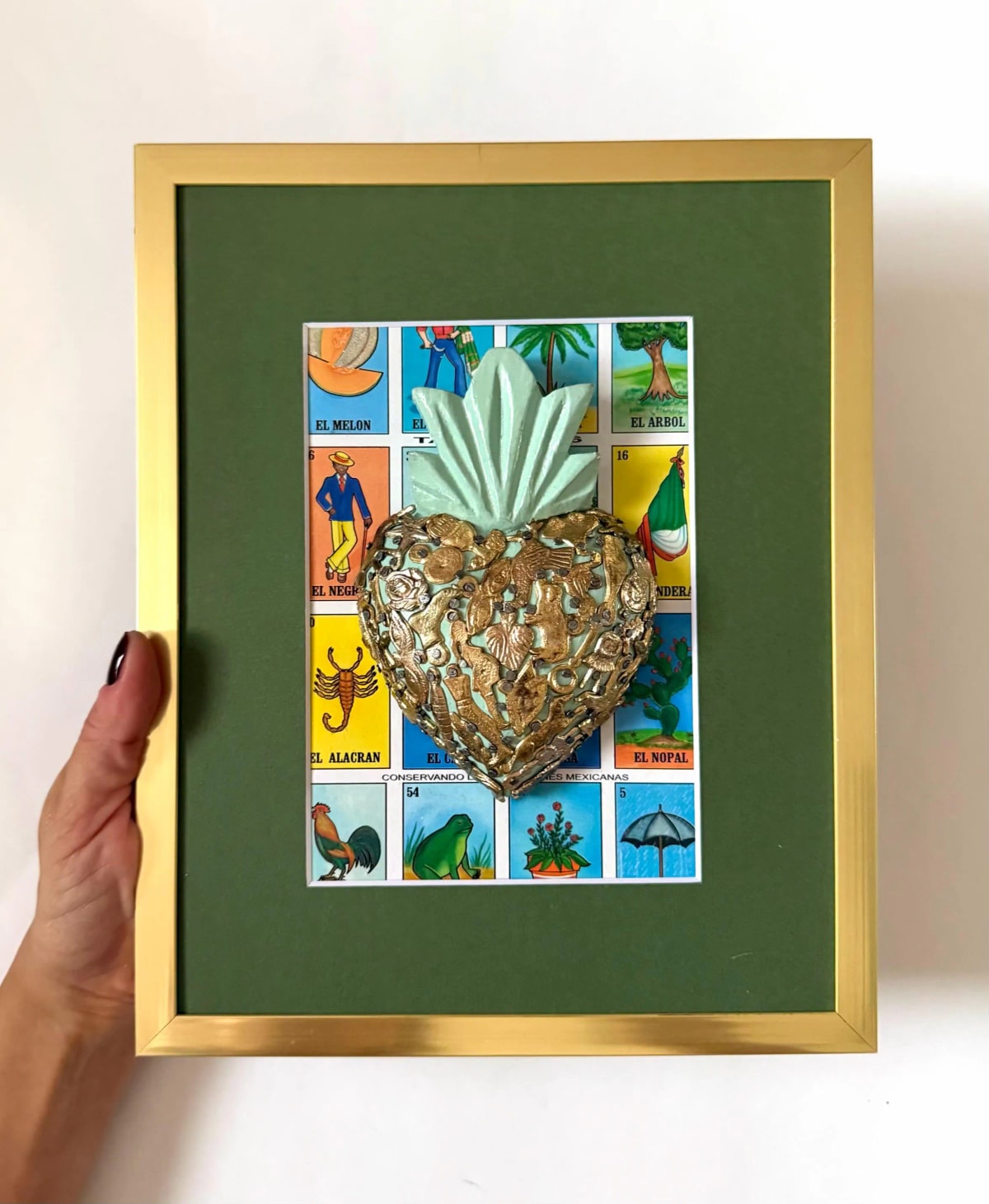 Framed Loteria Milagritos Medium 8.5"x 10.5"