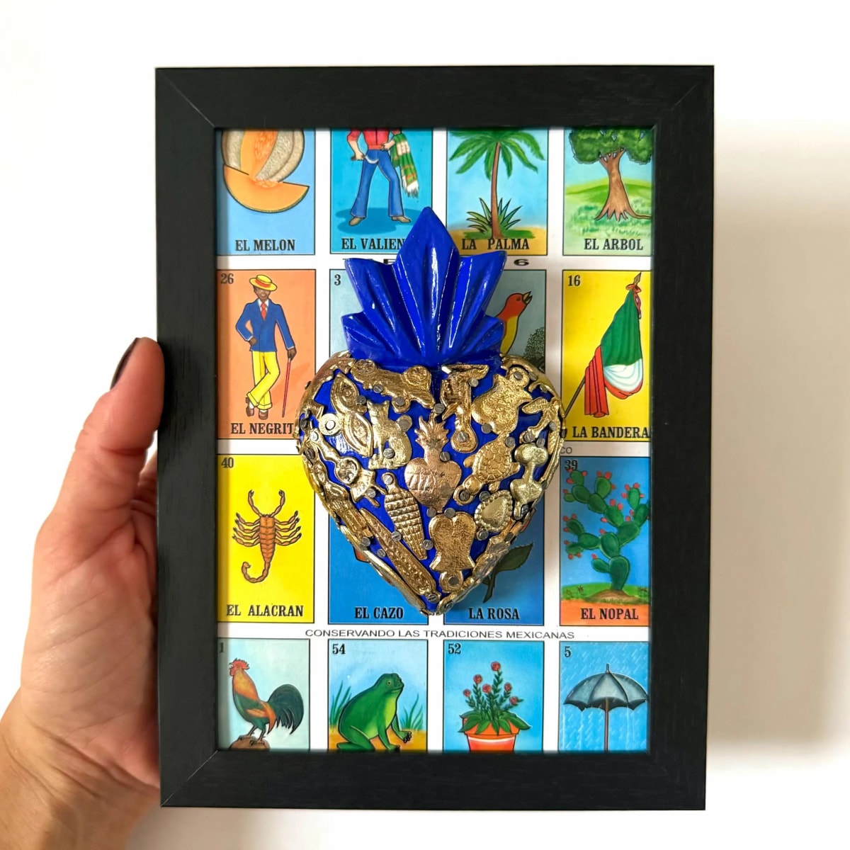 Framed Loteria Milagritos 6"x 8"