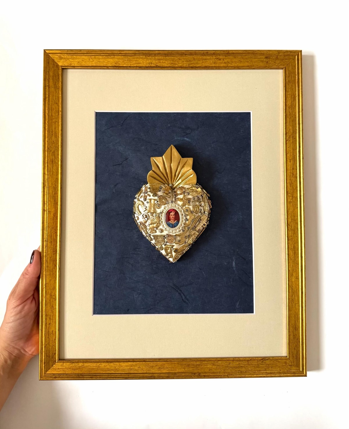 Frida Kahlo Nicho, Unique Gift For Her, Framed Frida Kahlo Vintage 12.5"x 15.5"